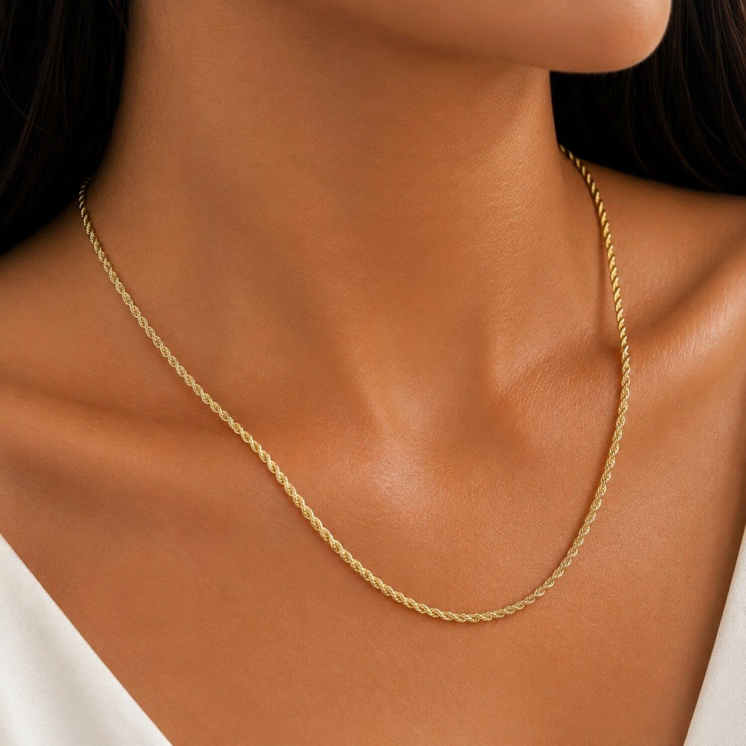 Colar Elo Baiano 45 cm Banhado em Ouro 18k