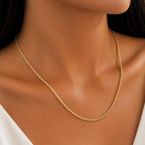 Colar Elo Baiano 45 cm Banhado em Ouro 18k