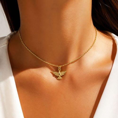 Choker Elo Baiano com Pingente Espírito Santo Liso Banhado em Ouro18k