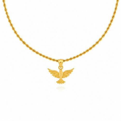 Choker Elo Baiano com Pingente Espírito Santo Liso Banhado em Ouro18k