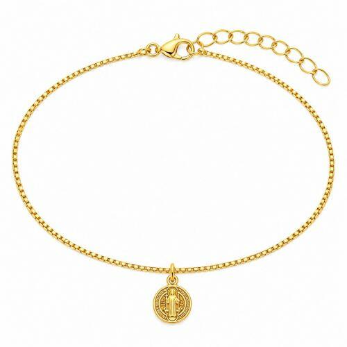 Tornozeleira S�o Bento 0.8 cm Banhado em Ouro18k