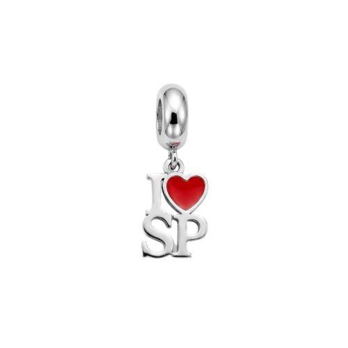 Berloque I Love SP Aço Inox