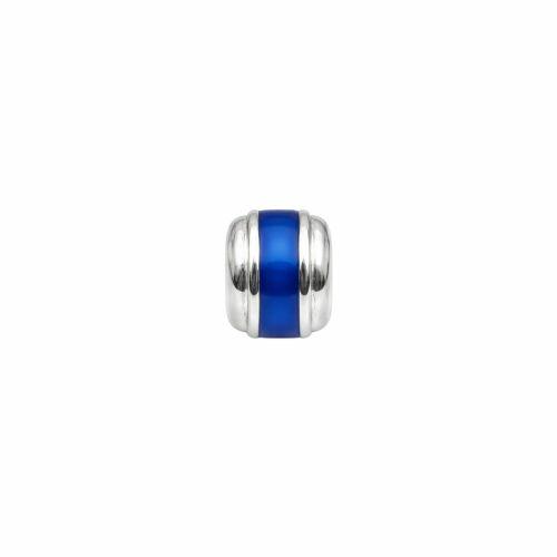Berloque Separador Resina Azul Escuro Aço Inox