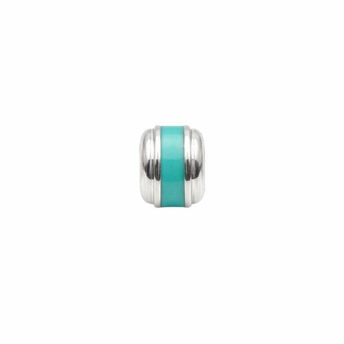 Berloque Separador Resina Azul Claro Aço Inox