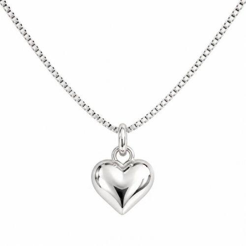 Choker Coração Liso Banhado a Prata