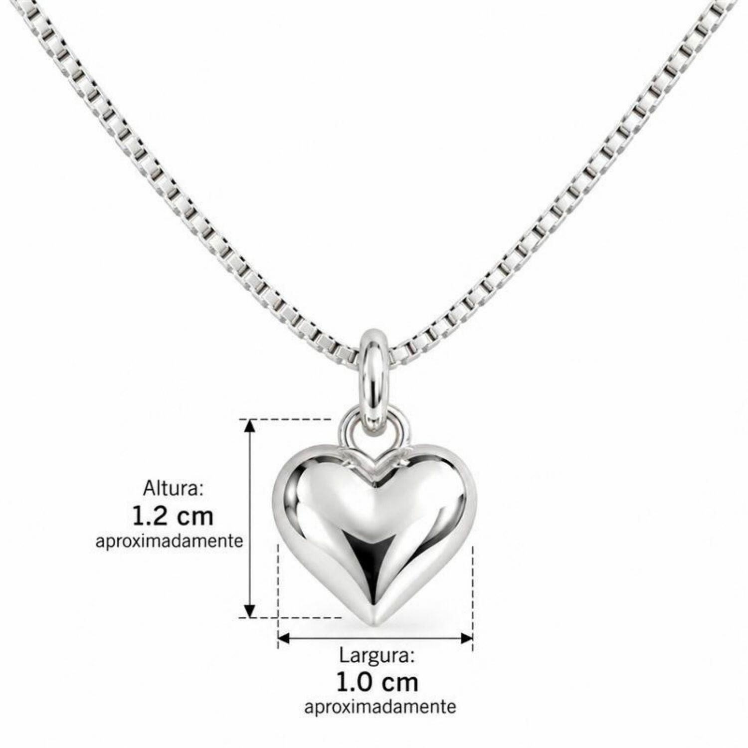 Choker Coração Liso Banhado a Prata
