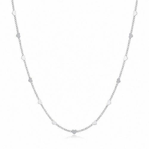 Colar Mini Corações Liso Banhado a Prata
