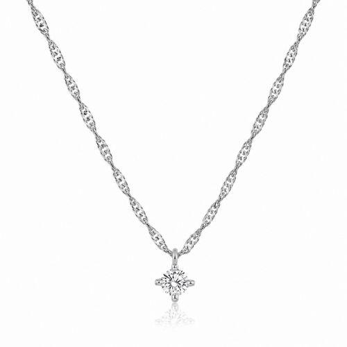 Choker Singapura com Ponto de Luz Banhado a Prata