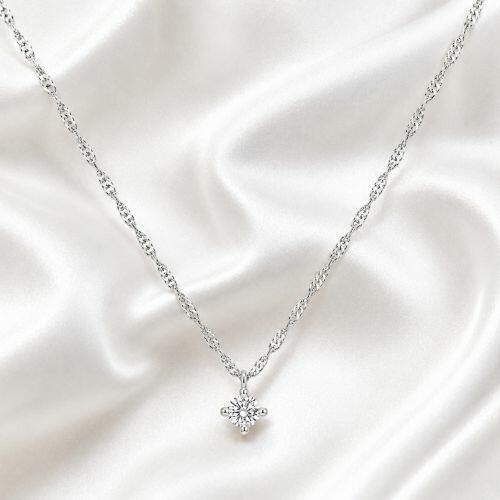 Choker Singapura com Ponto de Luz Banhado a Prata