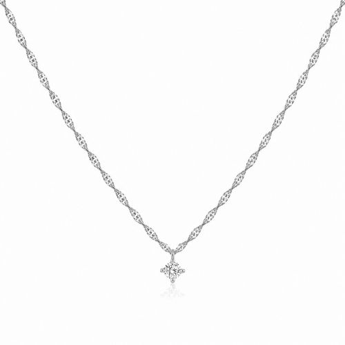 Choker Singapura com Ponto de Luz Banhado a Prata