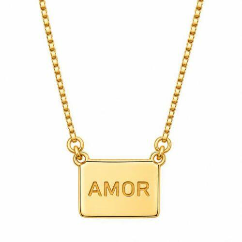 Escapulário Amor e Coração Vazado Banhado a Ouro