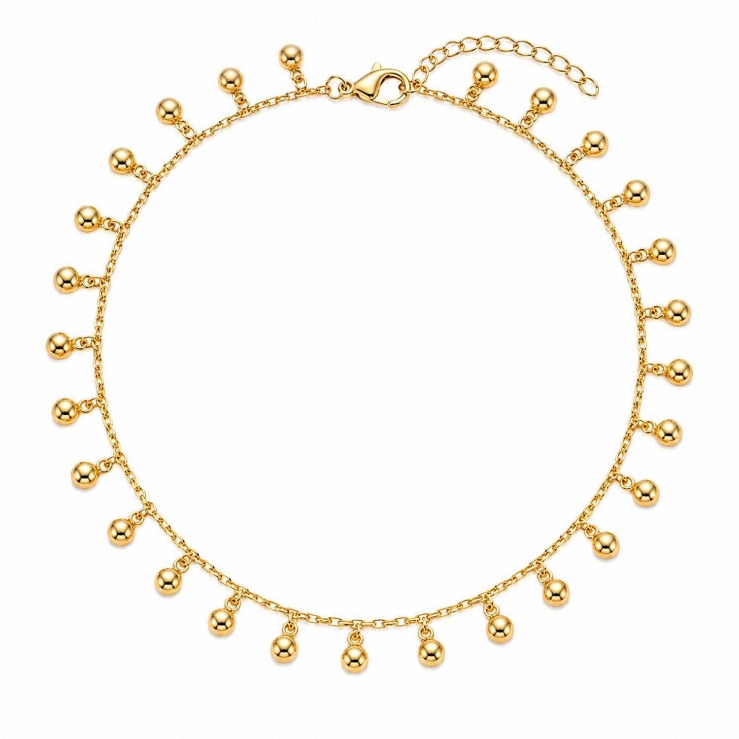 Choker Bolas Lisa Banhado a Ouro