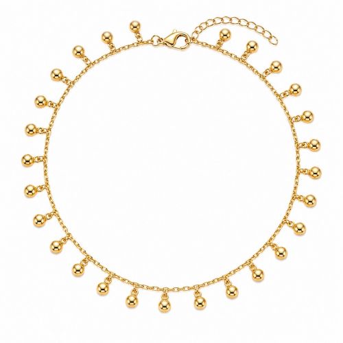 Choker Bolas Lisa Banhado a Ouro