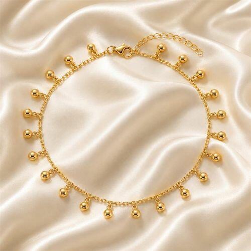 Choker Bolas Lisa Banhado a Ouro
