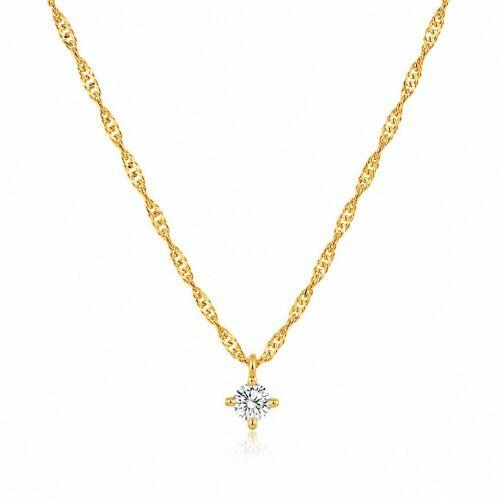 Choker Singapura com Ponto de Luz Banhado a Ouro