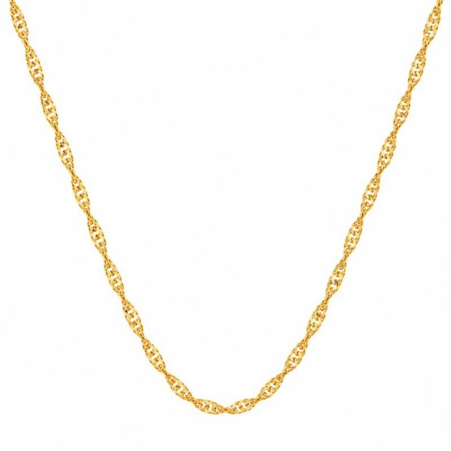 Choker Singapura com Ponto de Luz Banhado a Ouro