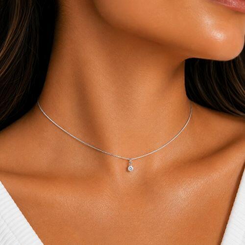 Choker Ponto de Luz 0.3 cm Banhado a Prata