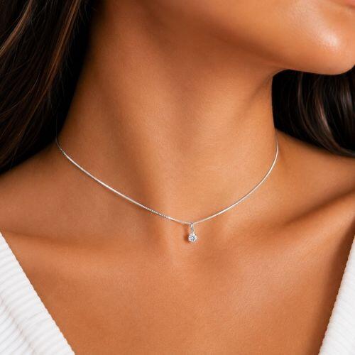 Choker Ponto de Luz 0.3 cm Banhado a Prata