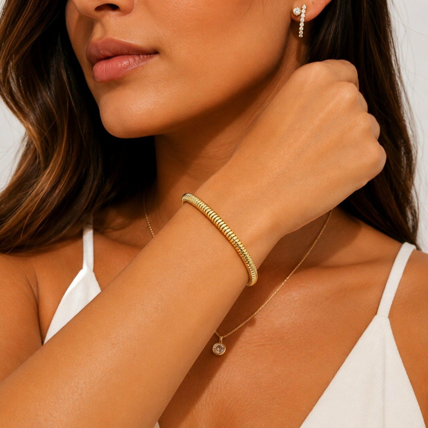 Pulseira Rabo de Rato 0,4 cm Banhado a Ouro