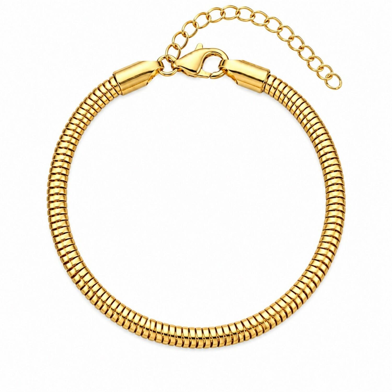 Pulseira Rabo de Rato 0,4 cm Banhado a Ouro