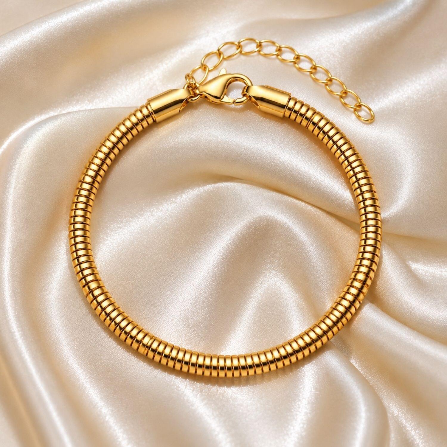 Pulseira Rabo de Rato 0,4 cm Banhado a Ouro