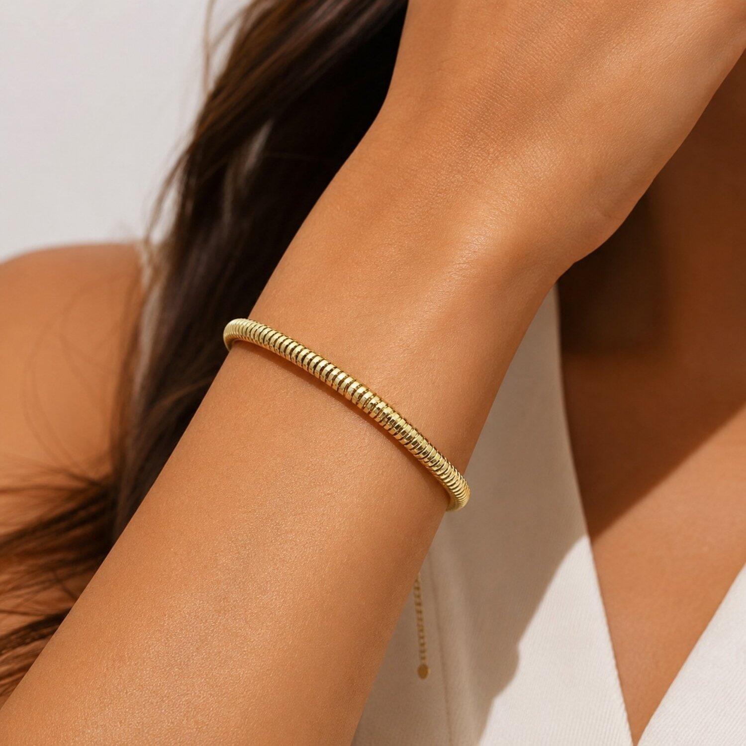 Pulseira Rabo de Rato 0,4 cm Banhado a Ouro