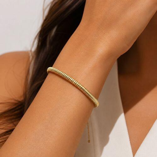 Pulseira Rabo de Rato 0,4 cm Banhado a Ouro