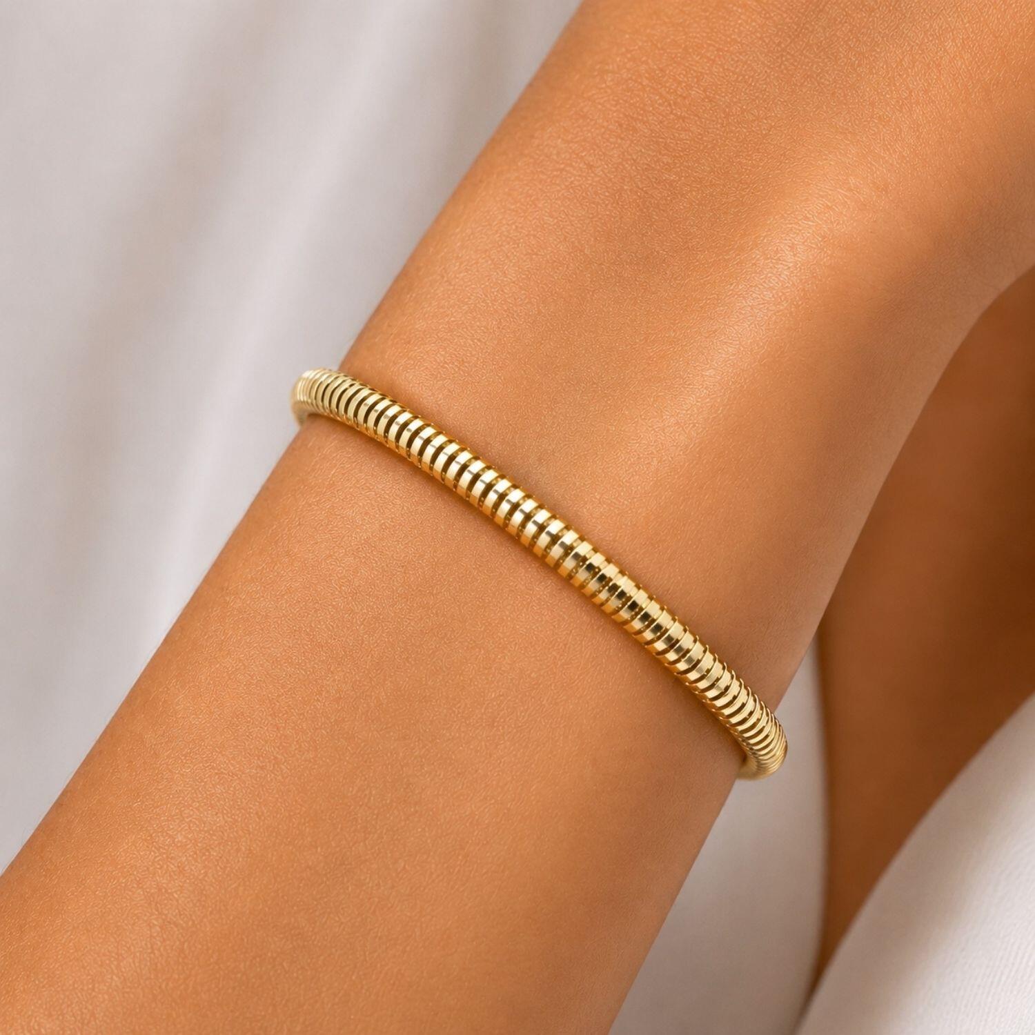 Pulseira Rabo de Rato 0,4 cm Banhado a Ouro