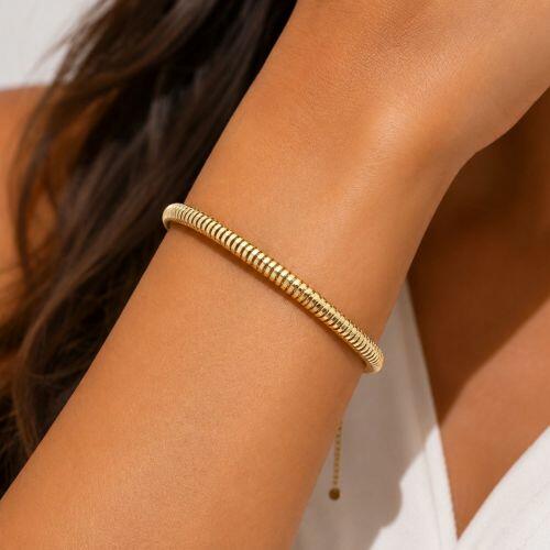 Pulseira Rabo de Rato 0,4 cm Banhado a Ouro