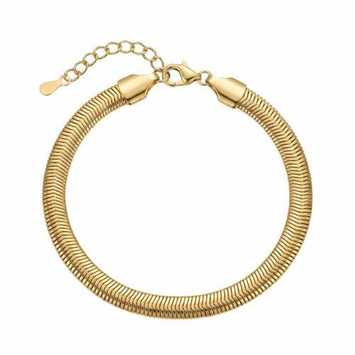 Pulseira Laminada Snack 0.6 cm Banhado a Ouro