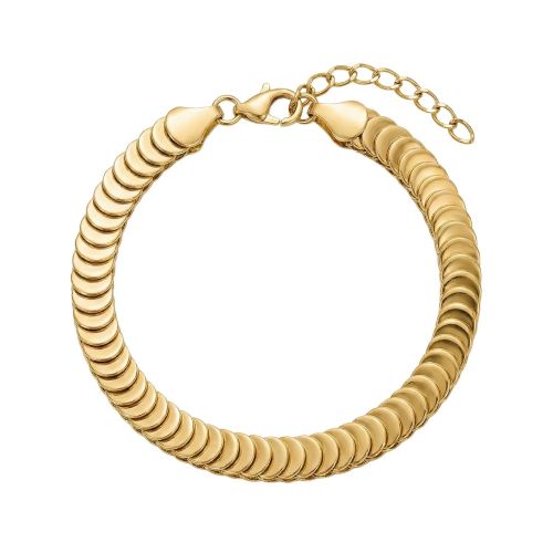 Pulseira Laminada Escamas Banhado a Ouro