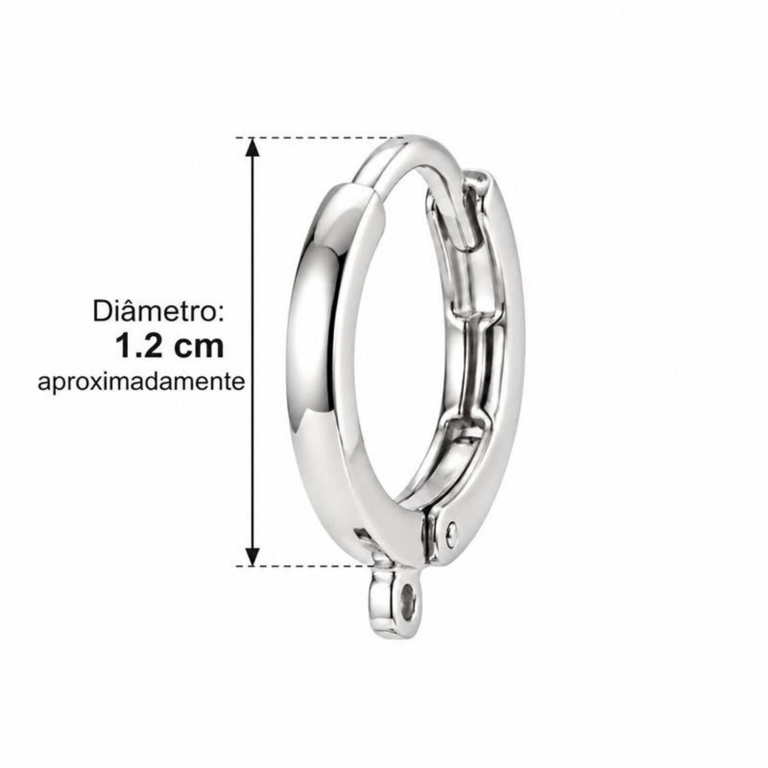 Brinco Argola com Gota Zircônia Cristal Banhado a Prata