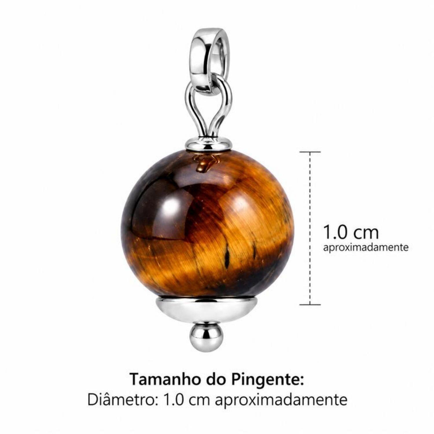 Brinco Argola Pedra Natural Olho de Tigre Banhado a Prata
