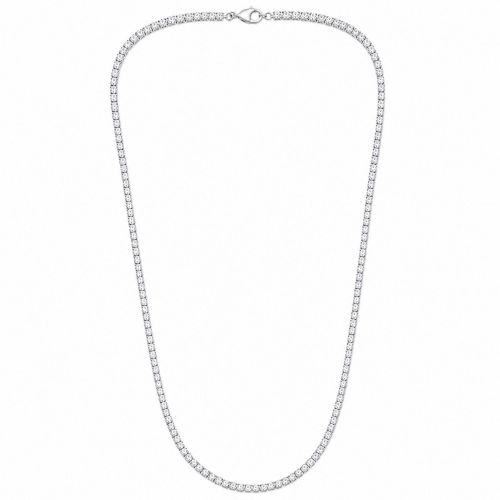 Colar 80 cm Riviera Zircônia Cristal Banhado a Prata