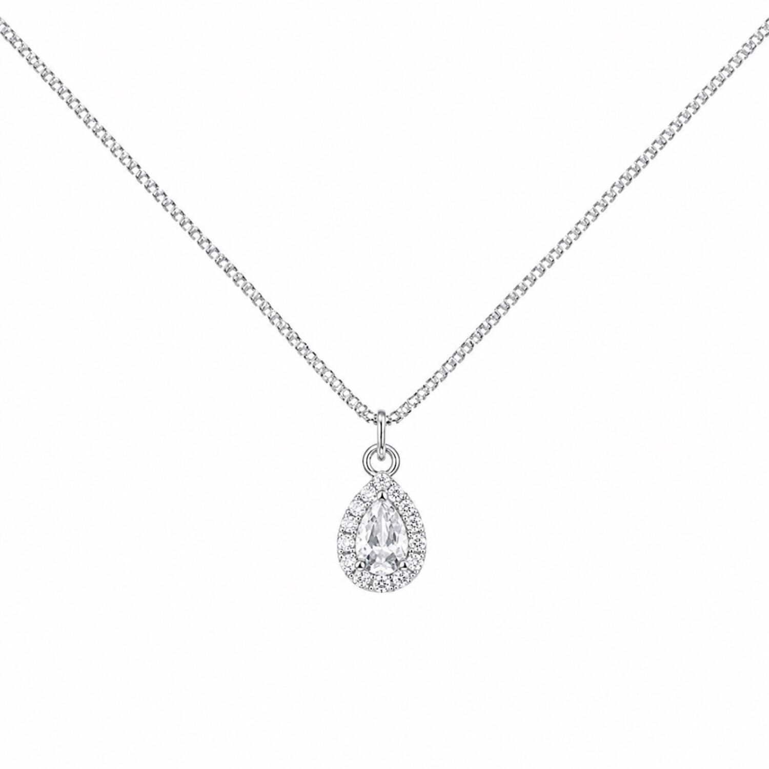 Choker Mini Gota Zircônia Cristal Banhado a Prata
