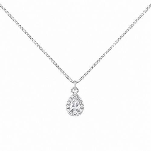 Choker Mini Gota Zircônia Cristal Banhado a Prata