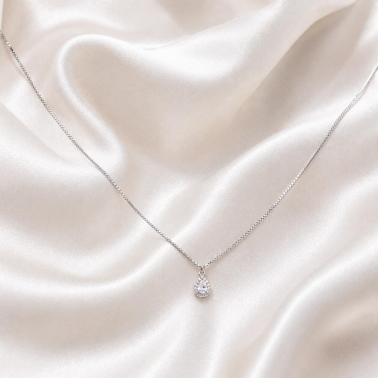 Choker Mini Gota Zircônia Cristal Banhado a Prata