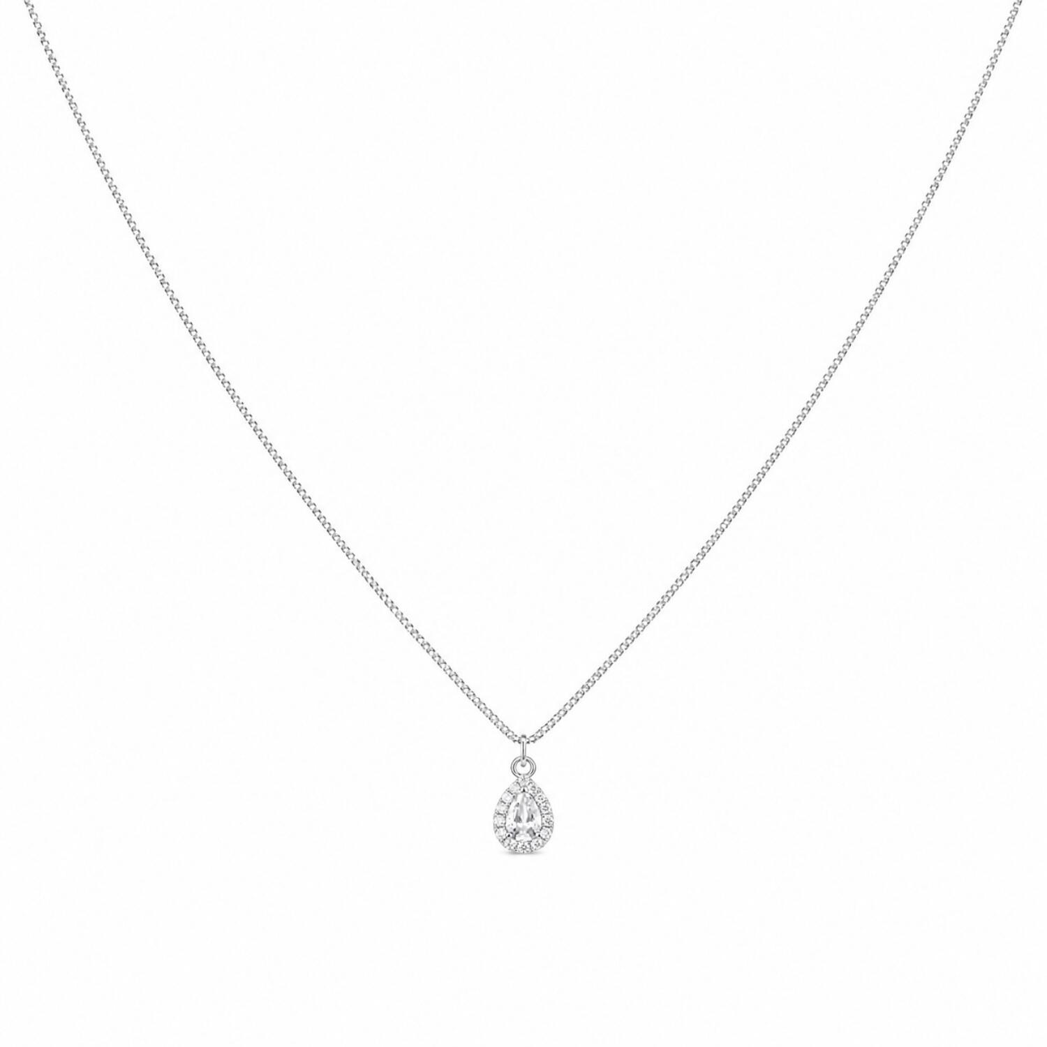 Choker Mini Gota Zircônia Cristal Banhado a Prata