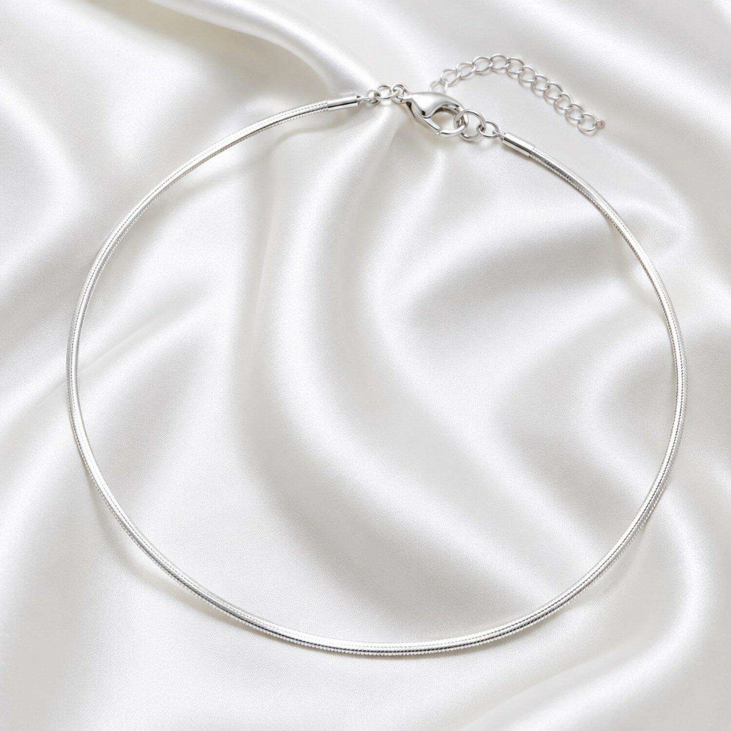 Choker Laminada 0.3 cm Banhado a Prata