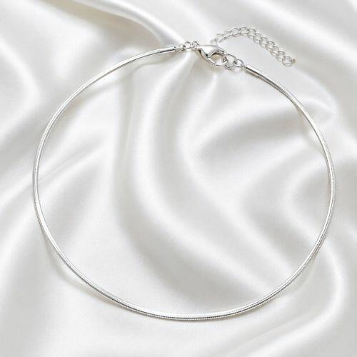 Choker Laminada 0.3 cm Banhado a Prata