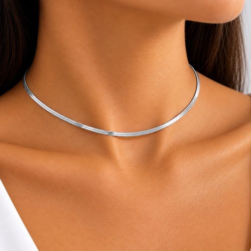 Choker Laminada 0.3 cm Banhado a Prata