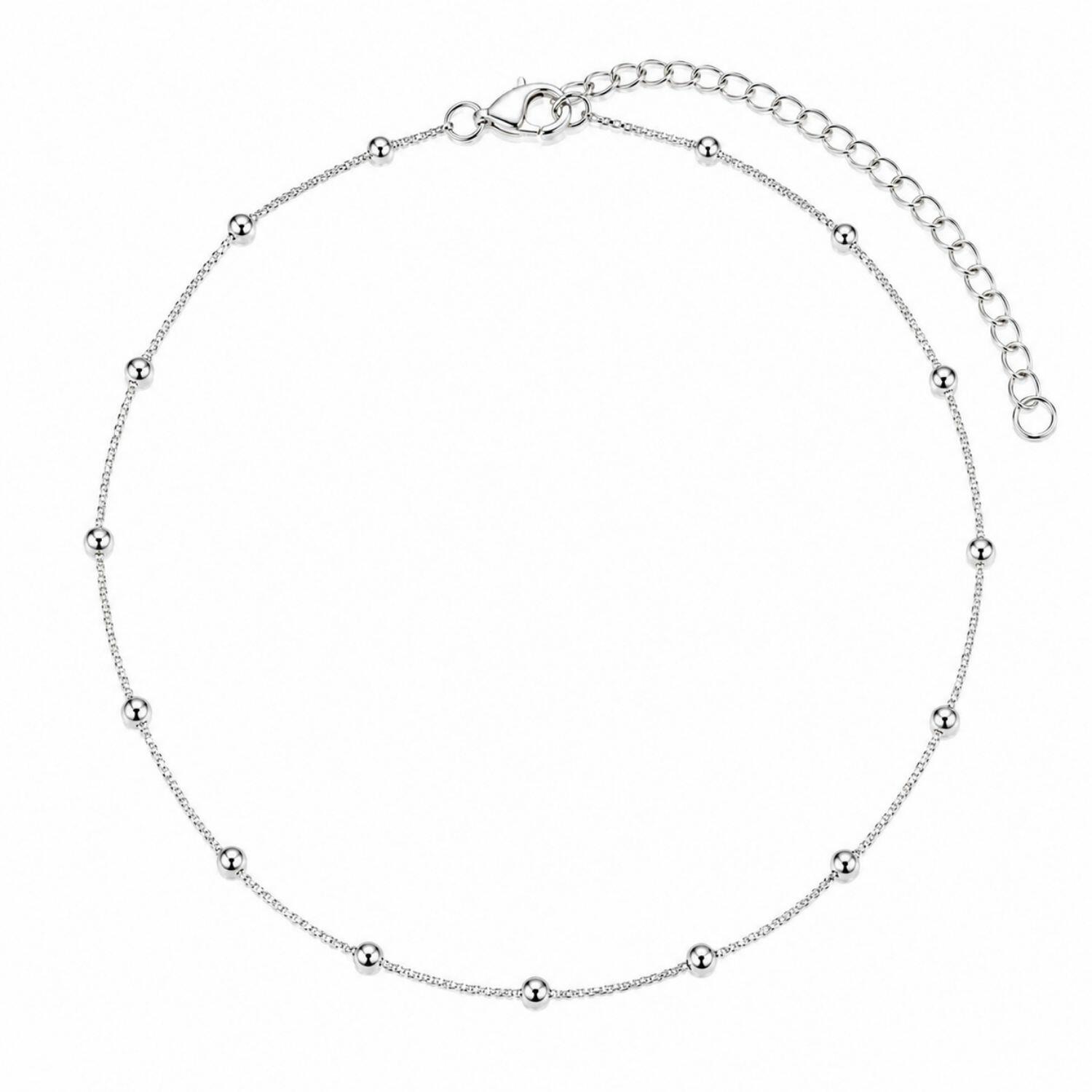 Choker Bolas Lisas 0.3 cm Banhado a Prata