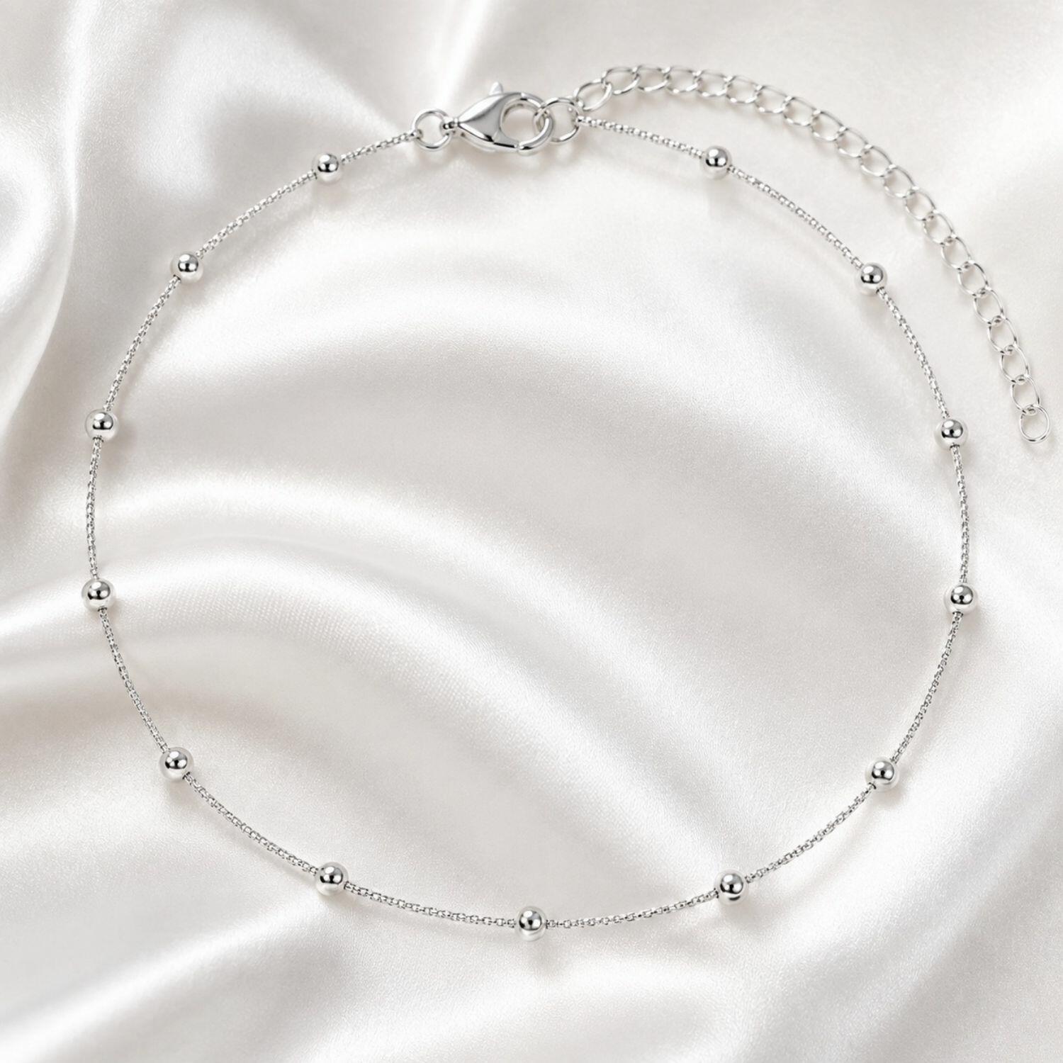 Choker Bolas Lisas 0.3 cm Banhado a Prata