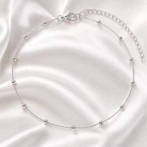 Choker Bolas Lisas 0.3 cm Banhado a Prata