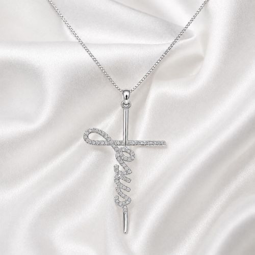 Colar com Pingente Jesus Zircônia Cristal Banhado a Prata