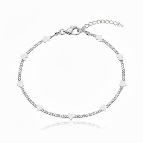 Pulseira Mini Cora��es Banhado a Prata