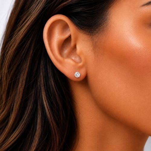 Brinco Ponto de Luz 0.5 cm Banhado a Prata