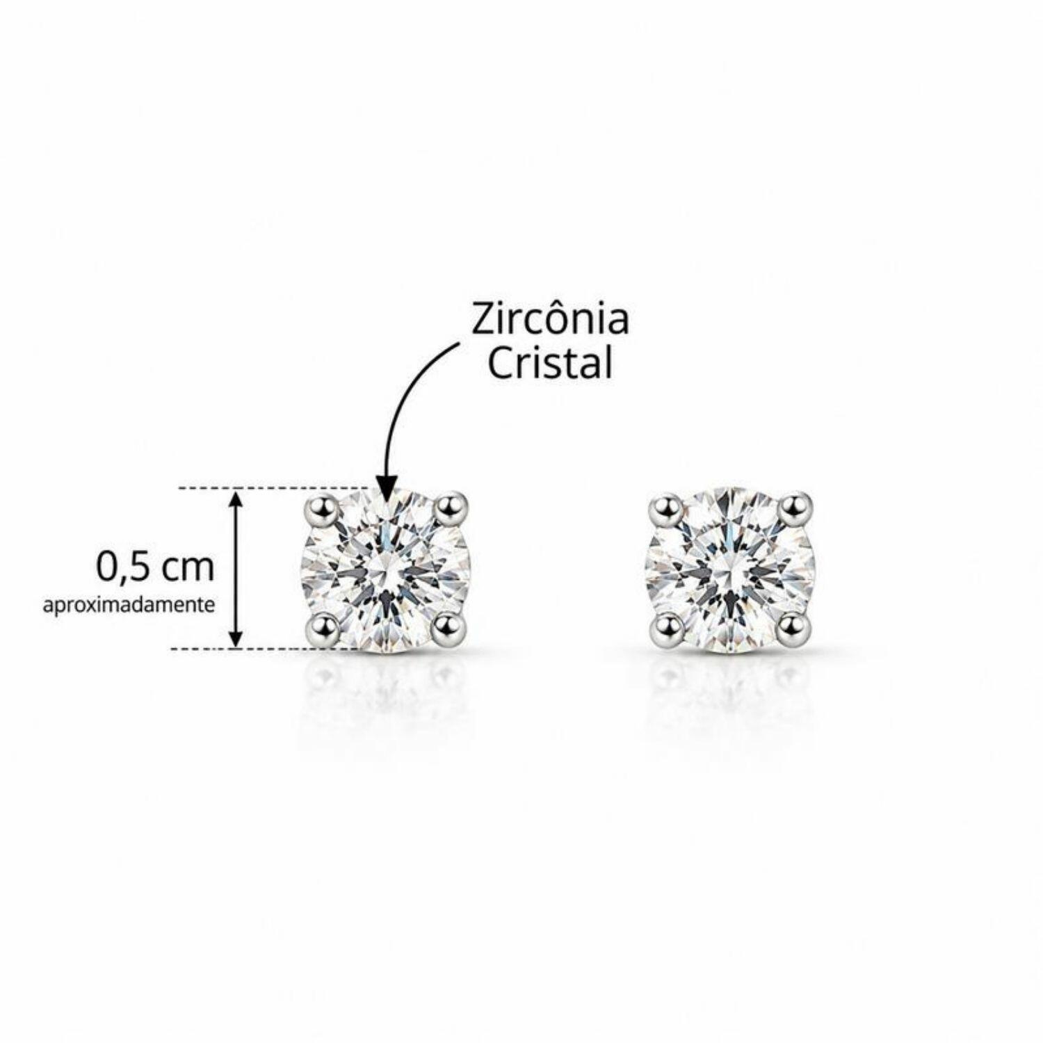 Brinco Ponto de Luz 0.5 cm Banhado a Prata
