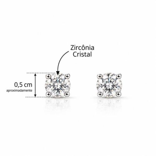 Brinco Ponto de Luz 0.5 cm Banhado a Prata