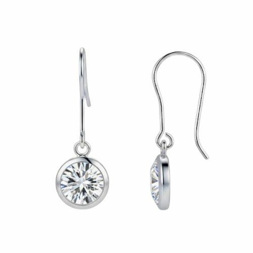 Brinco Anzol Ponto de Luz Zirc�nia Cristal Banhado a Prata